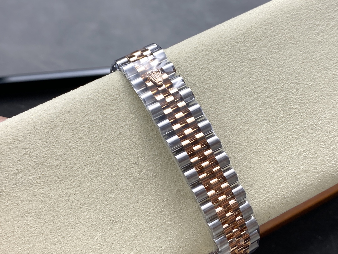 Rolex Datejust 278271 Sun Dust Roman Dial Two Tone Rose Gold Fluted Bezel Jubilee