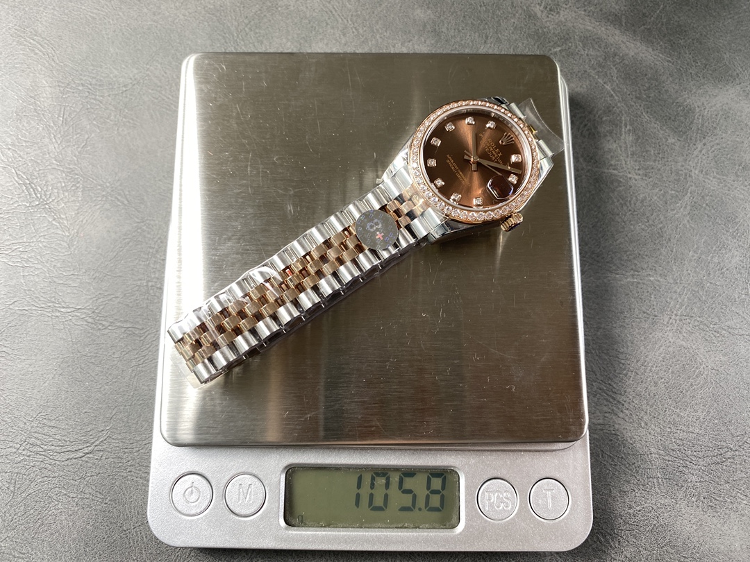 Rolex Datejust 31 m278381RBR 0028 Rose Gold Chocolate Diamond Dial Diamond Bezel Lady Watch