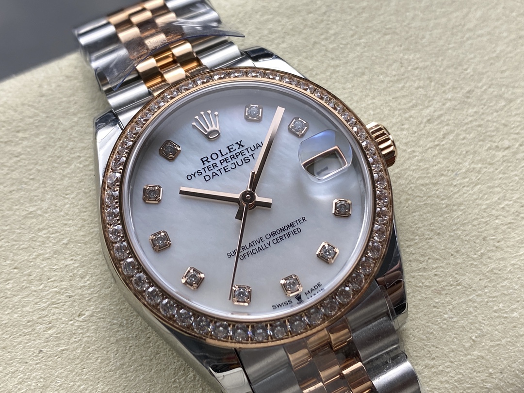 Rolex Datejust 31mm Stainless Steel and Rose Gold 278381RBR Mop Diamond Jubilee