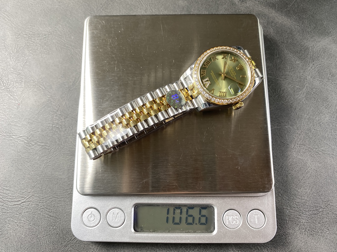 Rolex Datejust 31mm Stainless Steel and Yellow Gold 278383RBR 0016 Green VI Roman Jubilee