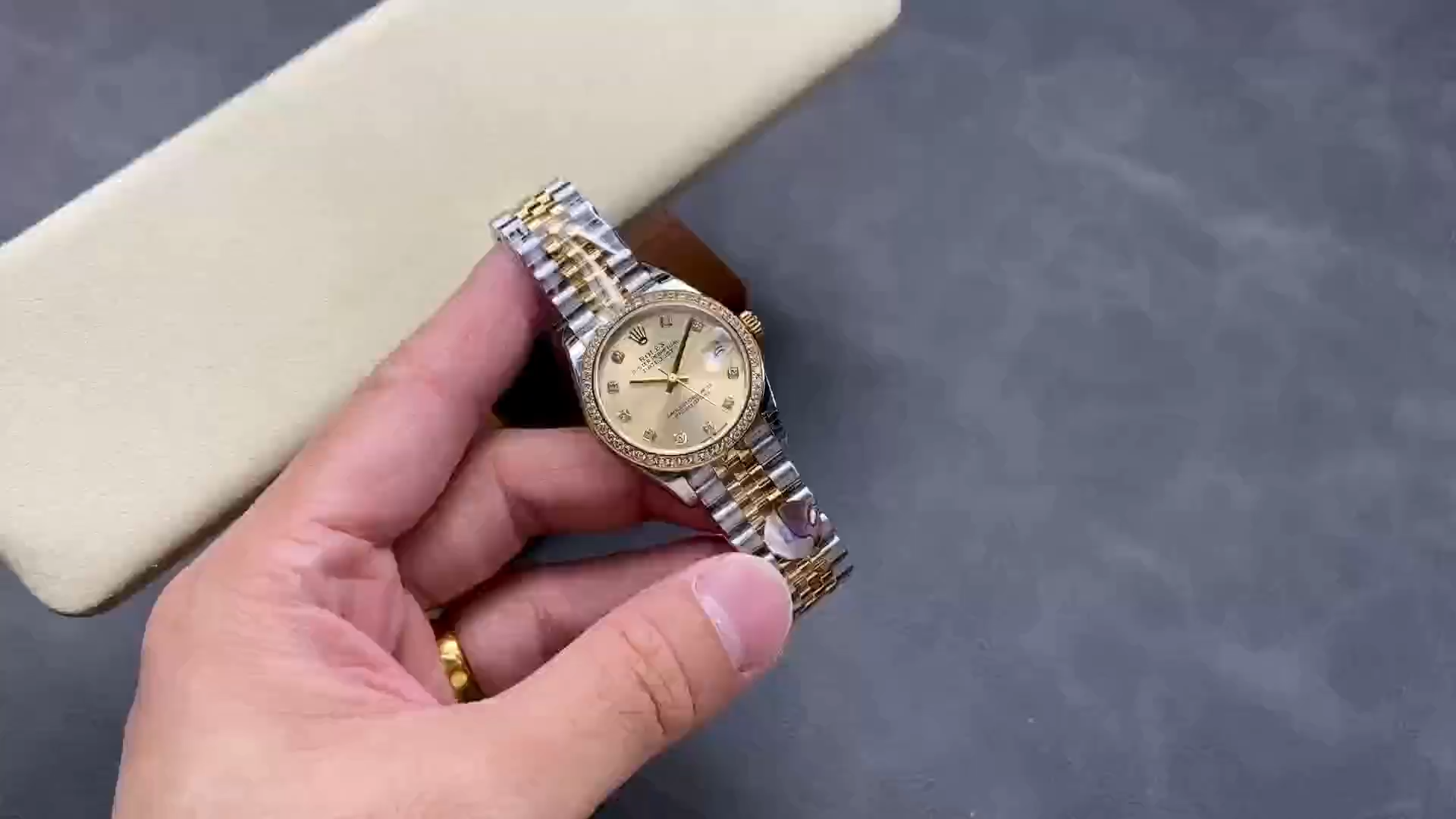 Rolex Datejust 31mm Stainless Steel and Yellow Gold 278383RBR 0026 Champagne Diamond Jubilee