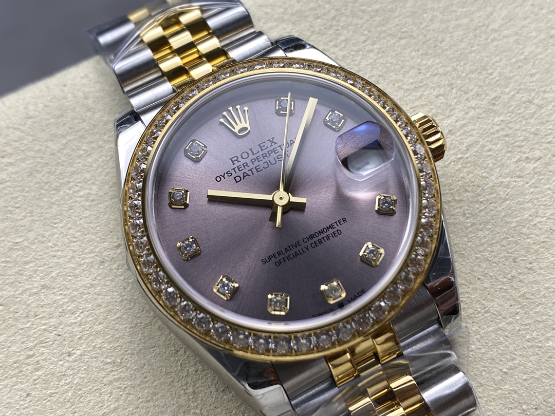 Rolex Datejust 31mm Stainless Steel and Yellow Gold 278383RBR 0022 Grey Diamond Jubilee