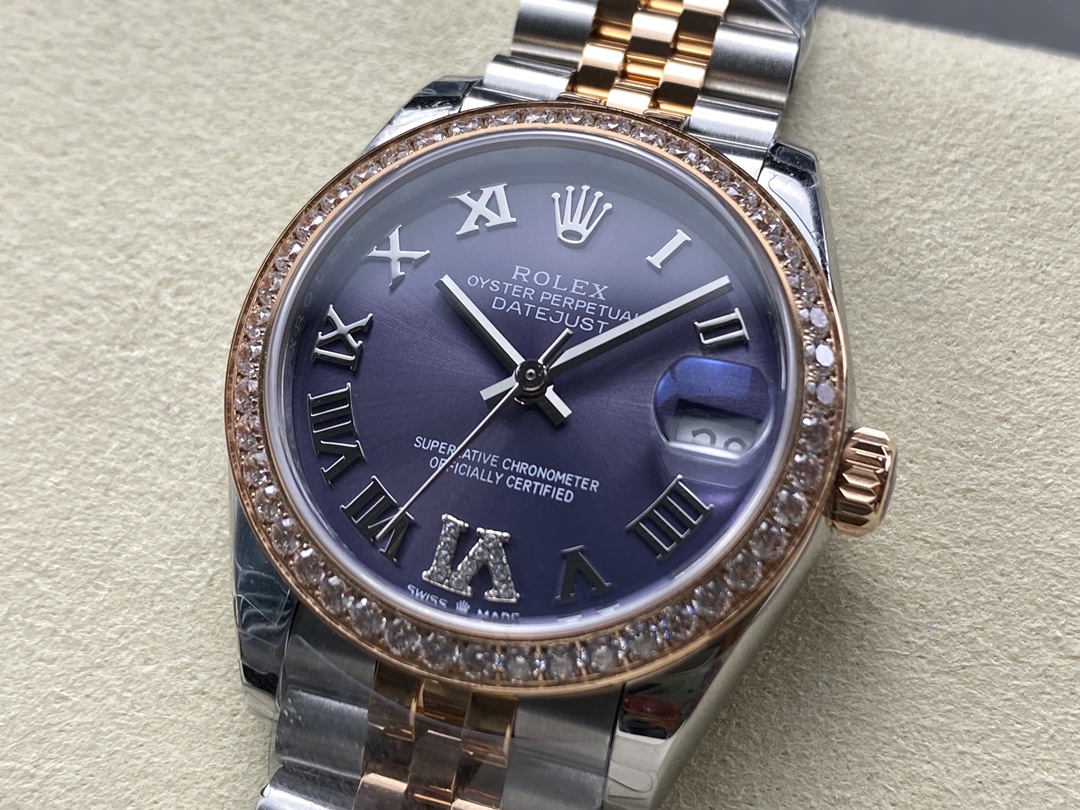 Rolex Datejust 31 Purple Roman Diamond Dial Jubilee 278381RBR