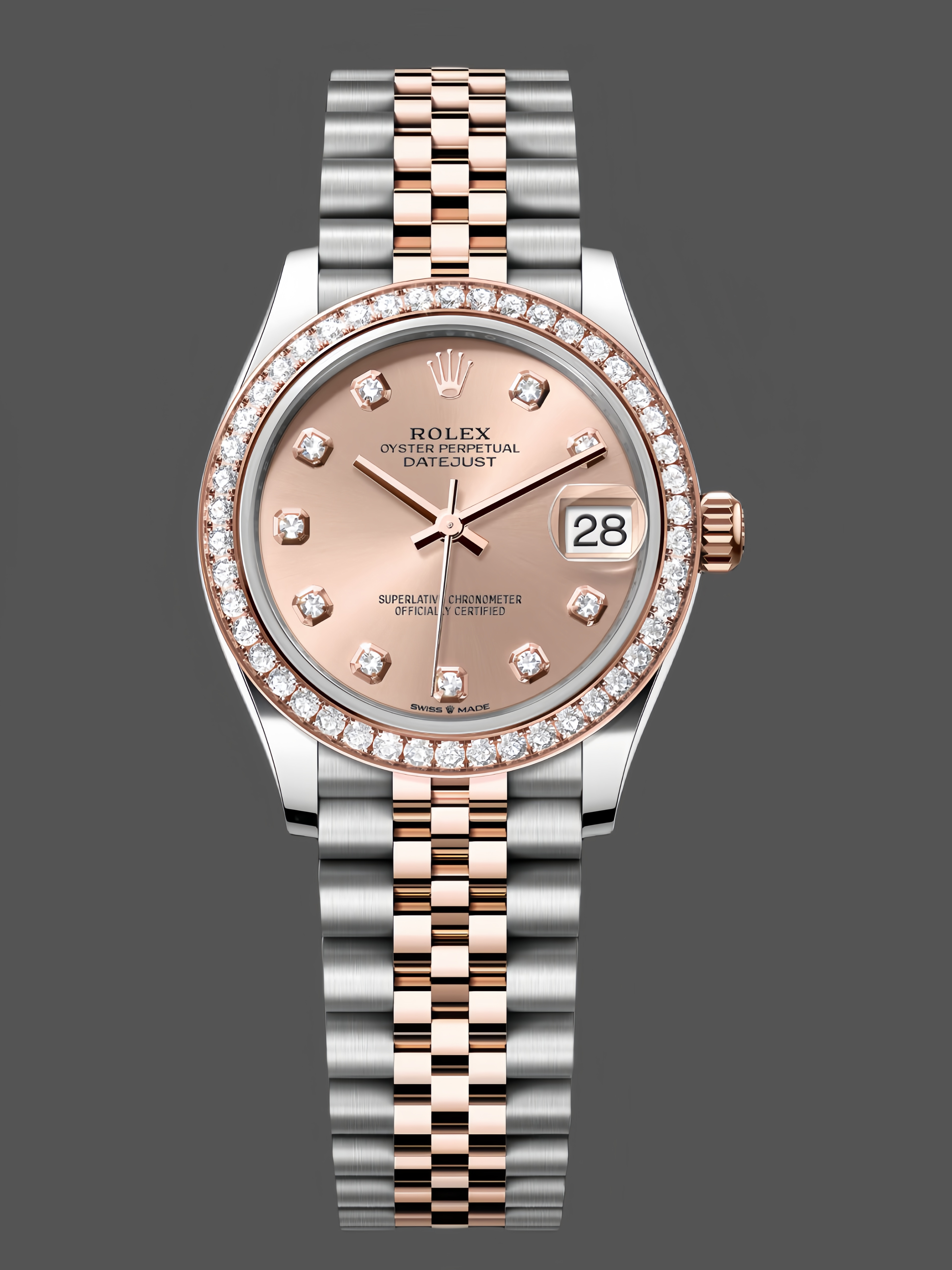 Rolex Datejust 31mm Stainless Steel and Rose Gold 278381RBR 0024 Rose Diamond Jubilee
