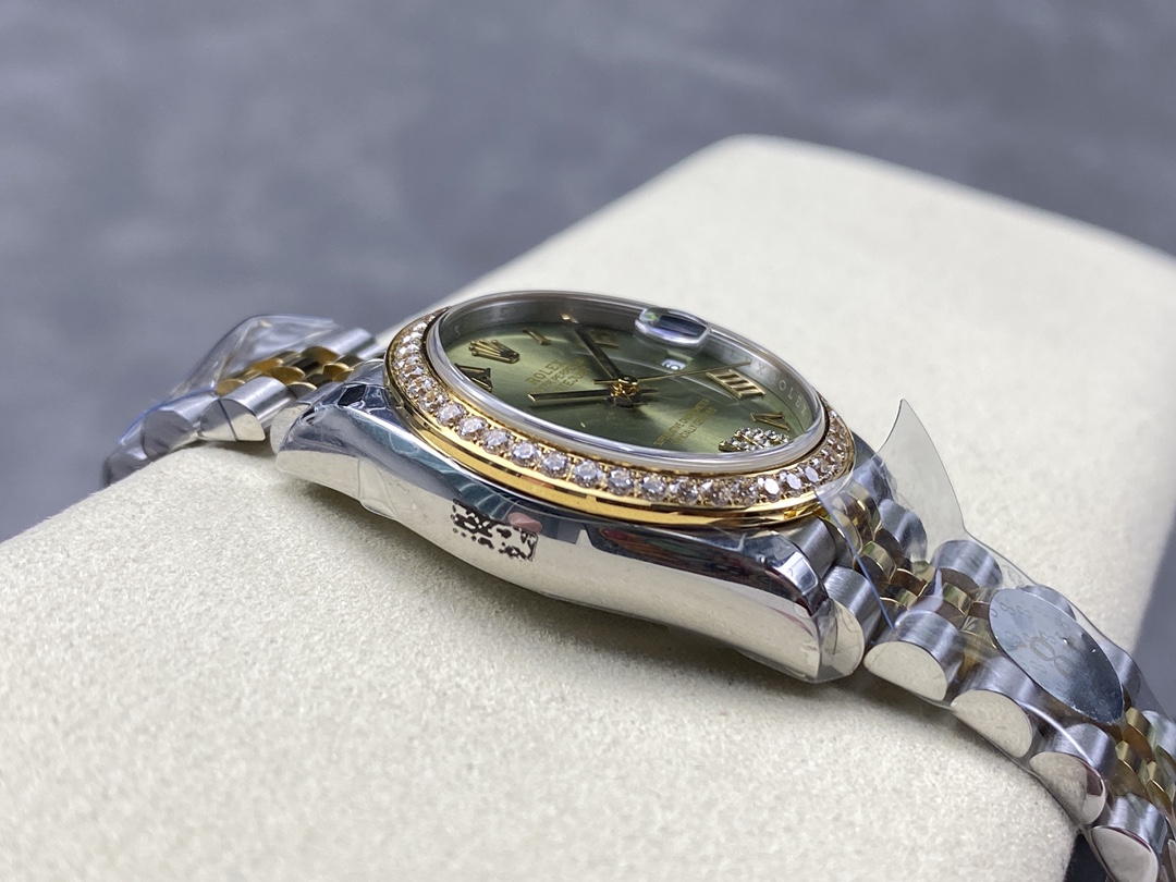 Rolex Datejust 31mm Stainless Steel and Yellow Gold 278383RBR 0016 Green VI Roman Jubilee
