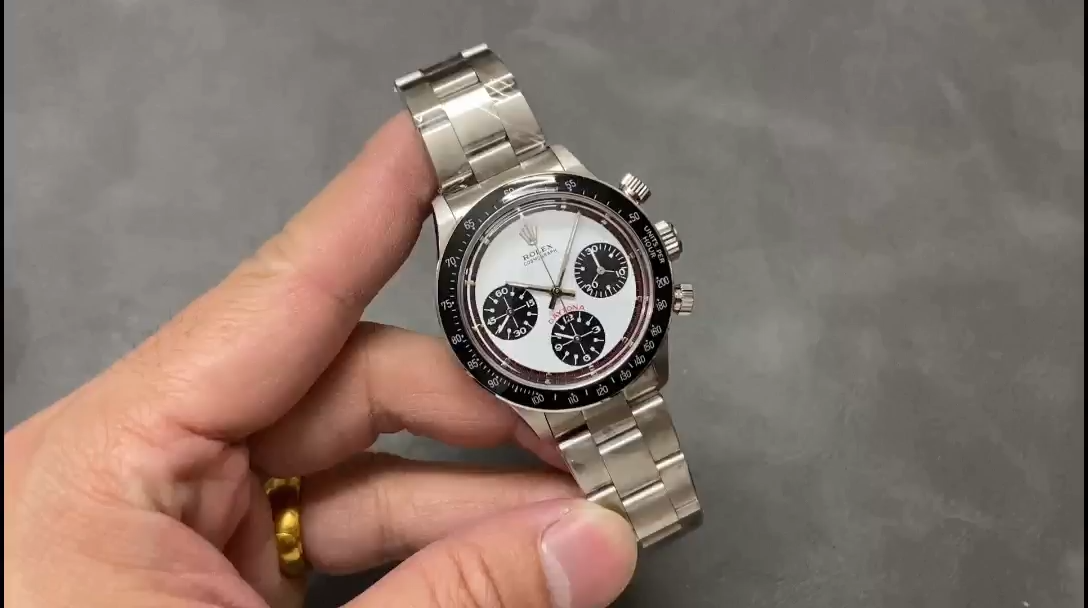 Rolex Daytona 6241 White Exotic Paul Newman Dial Mens Replica Watch