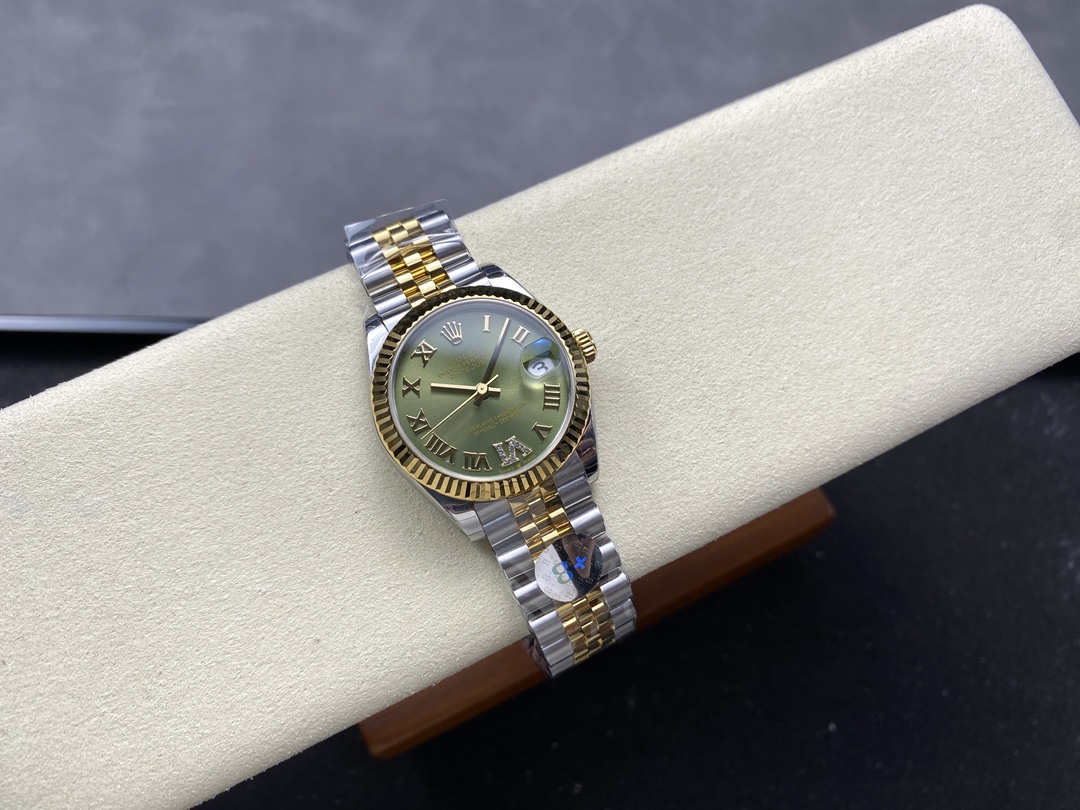 Rolex Datejust 31mm Stainless Steel and Yellow Gold 278273 0016 Green VI Roman Jubilee