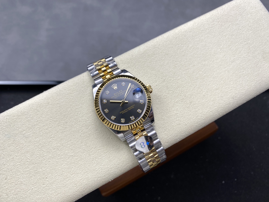 Rolex Datejust 31mm Stainless Steel and Yellow Gold 278273 0022 Grey Diamond Jubilee