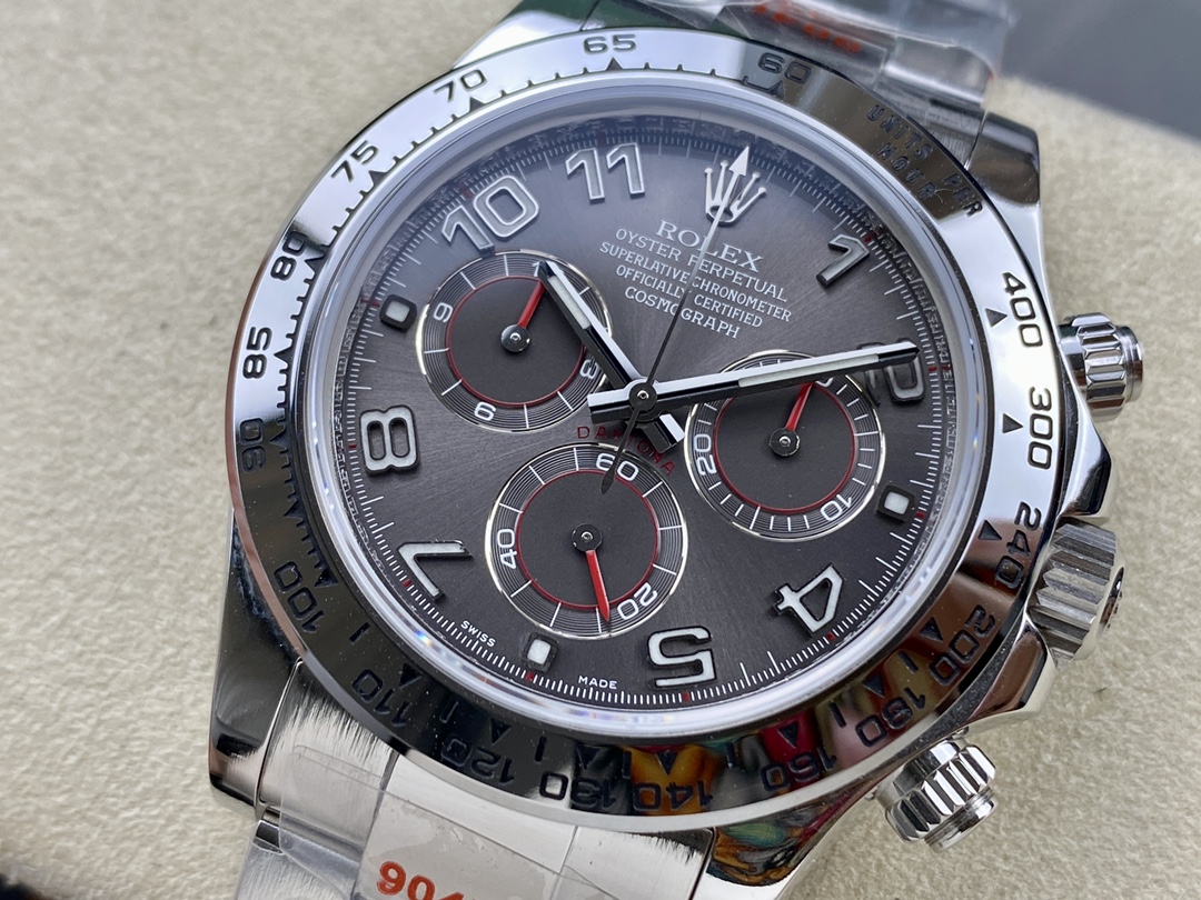 Rolex Cosmograph Daytona 116509 Gray Arabic Dial White Gold 40MM Mens Replica Watch