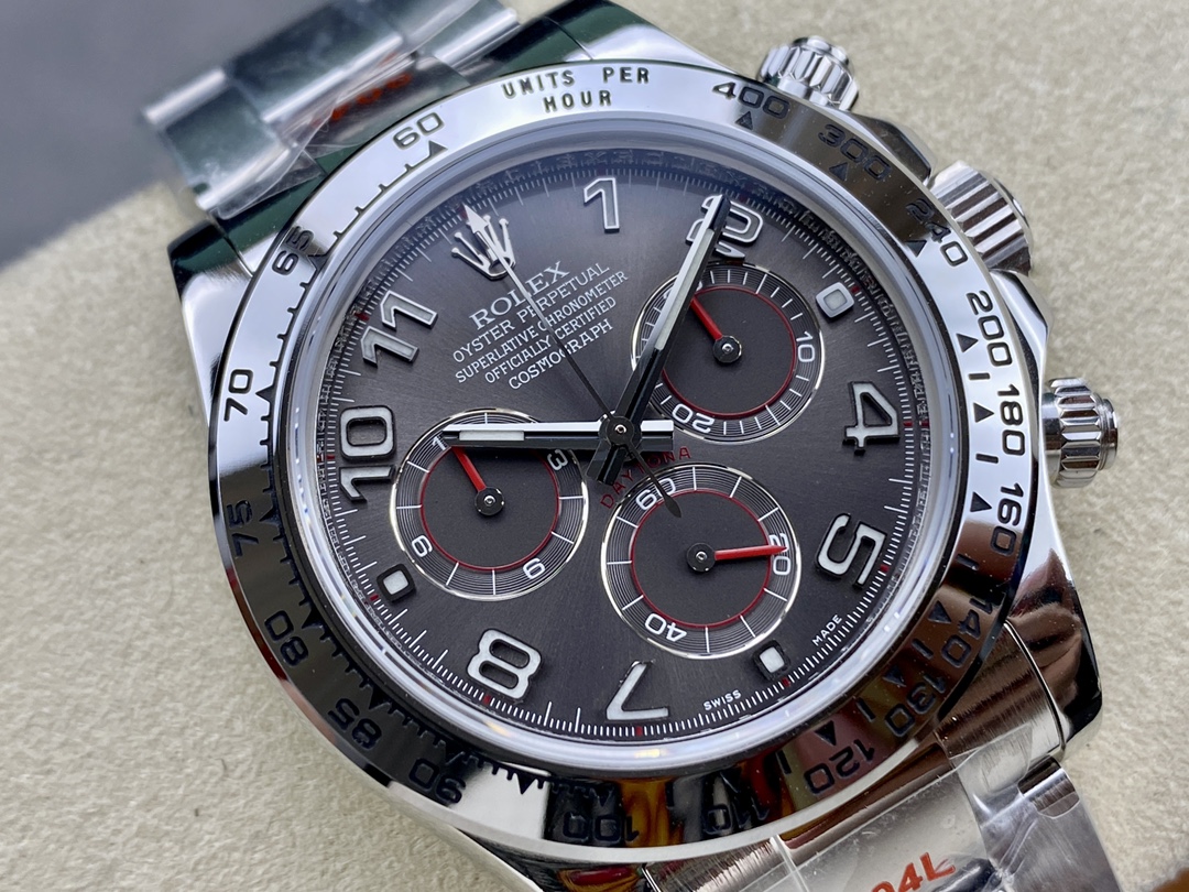 Rolex Cosmograph Daytona 116509 Gray Arabic Dial White Gold 40MM Mens Replica Watch