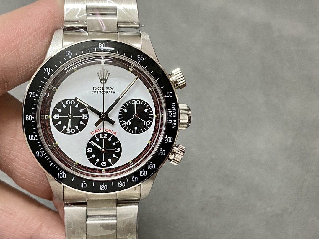 Rolex Daytona 6241 White Exotic Paul Newman Dial Mens Replica Watch