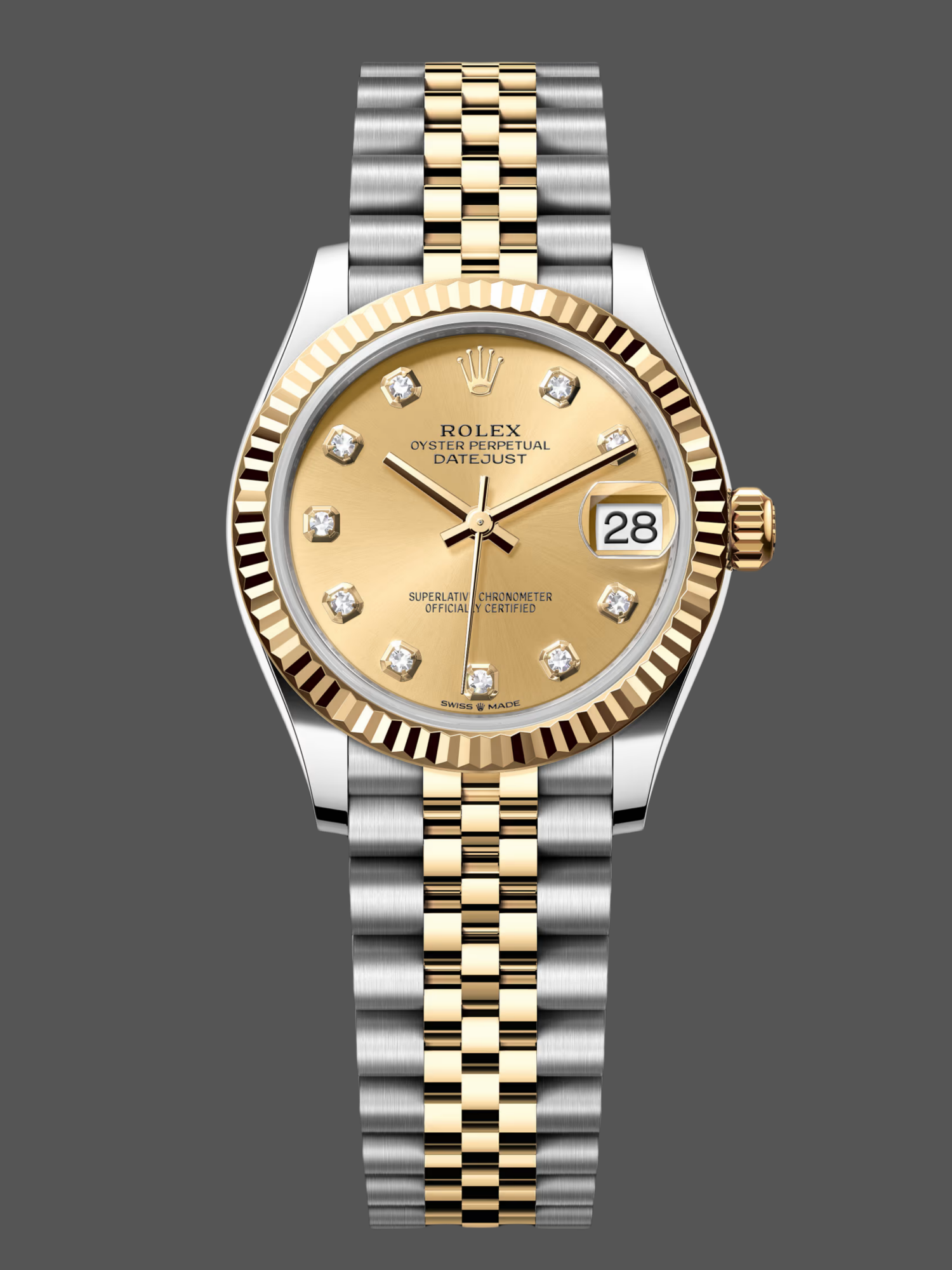 Rolex Datejust 31mm Stainless Steel and Yellow Gold 278273 0026 Champagne Diamond Jubilee