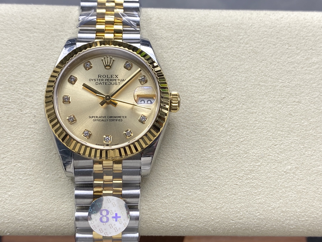 Rolex Datejust 31mm Stainless Steel and Yellow Gold 278273 0026 Champagne Diamond Jubilee