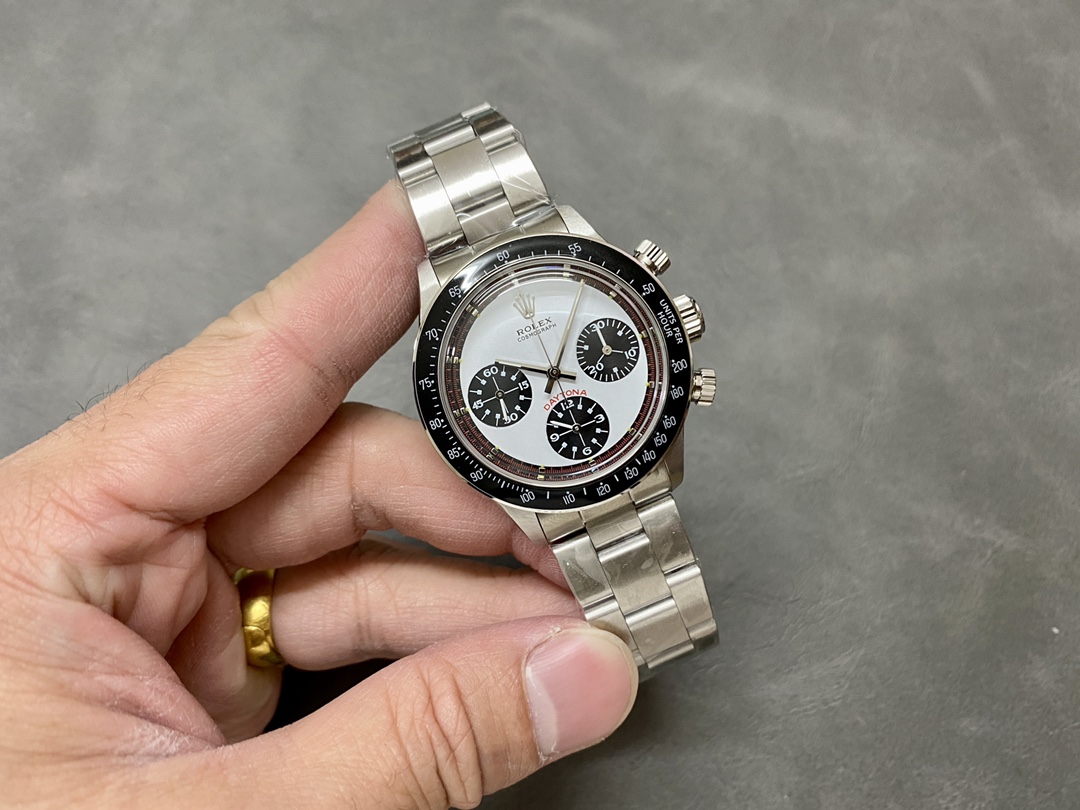Rolex Daytona 6241 White Exotic Paul Newman Dial Mens Replica Watch