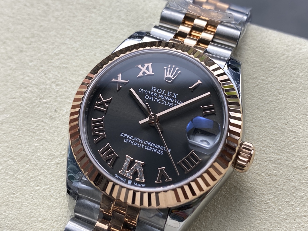 Rolex Datejust 31 Slate Grey Dial Diamond VI 278271 0030 Women's Watch