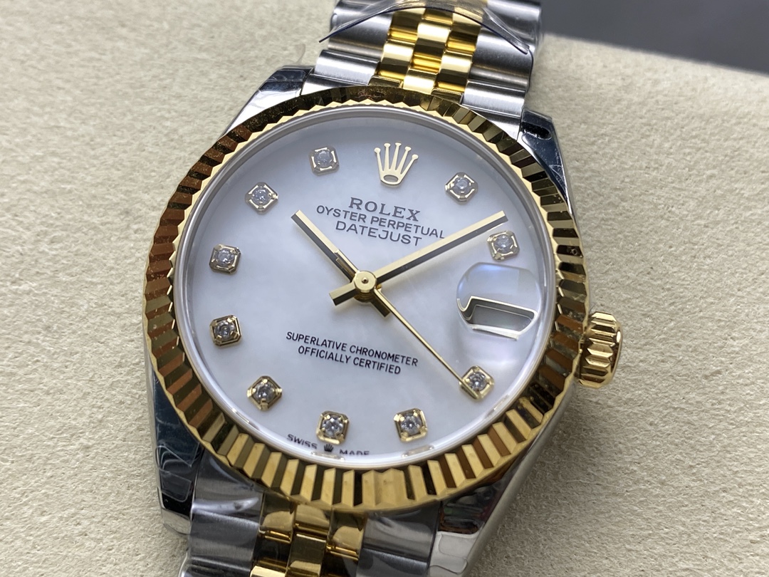 Rolex Datejust 31mm Stainless Steel and Yellow Gold 278273 0028 Mop Diamond Jubilee