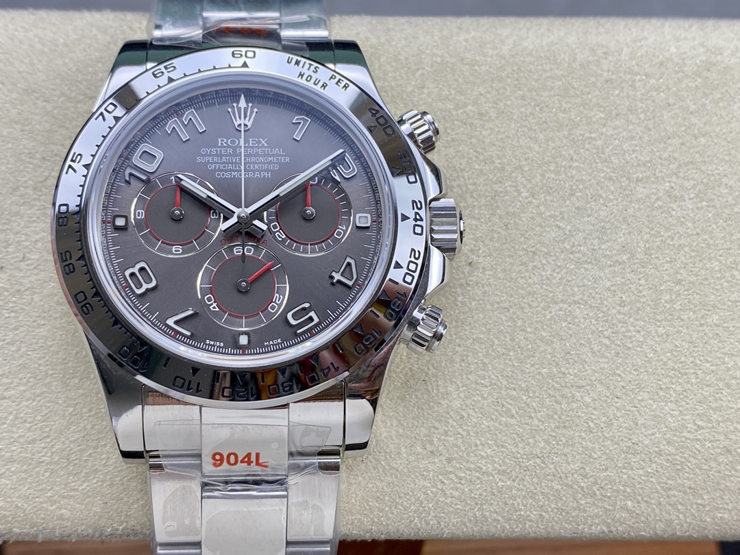Rolex Cosmograph Daytona 116509 Gray Arabic Dial White Gold 40MM Mens Replica Watch
