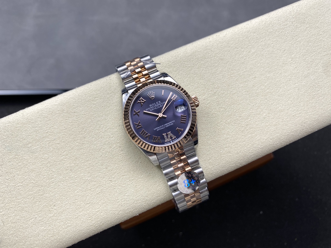 Rolex Datejust 31 Aubergine Pave Roman Dial M278271 0020 Women's Watch