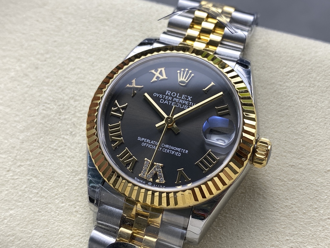 Rolex Datejust 31mm Stainless Steel and Yellow Gold 278273 0018 Grey VI Roman Jubilee