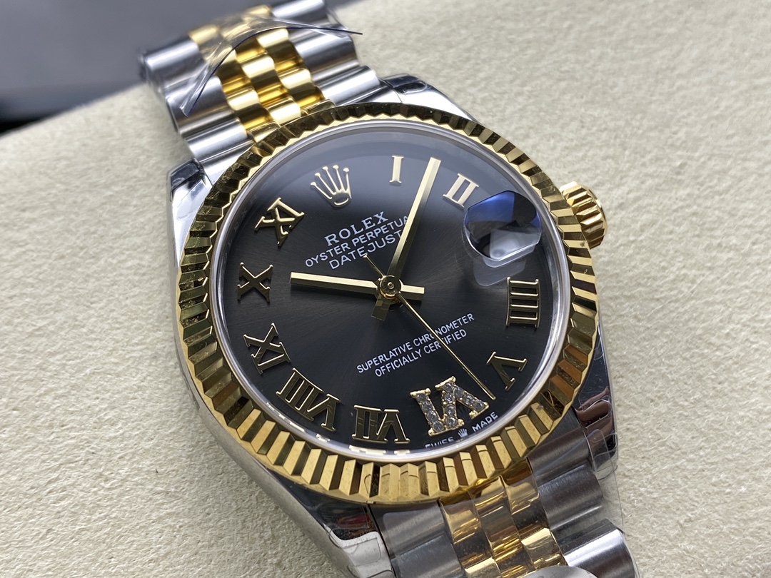 Rolex Datejust 31mm Stainless Steel and Yellow Gold 278273 0018 Grey VI Roman Jubilee