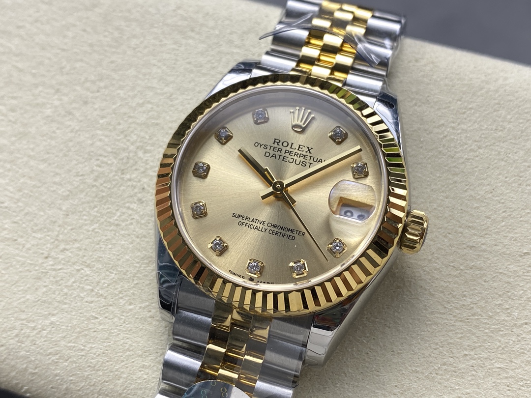 Rolex Datejust 31mm Stainless Steel and Yellow Gold 278273 0026 Champagne Diamond Jubilee