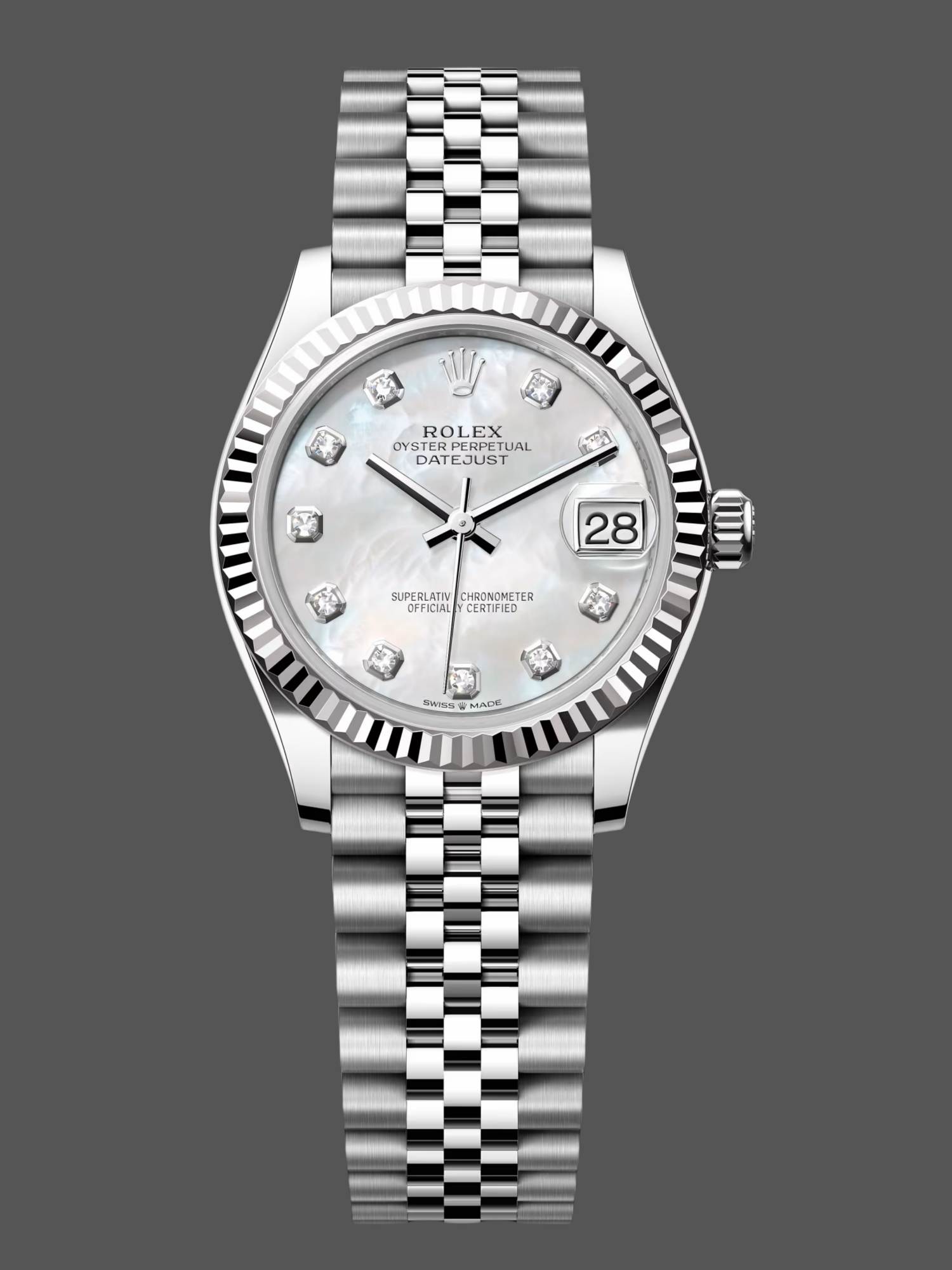 Rolex Datejust 31 Steel & 18K White Gold 278274 0006 Women's Watch