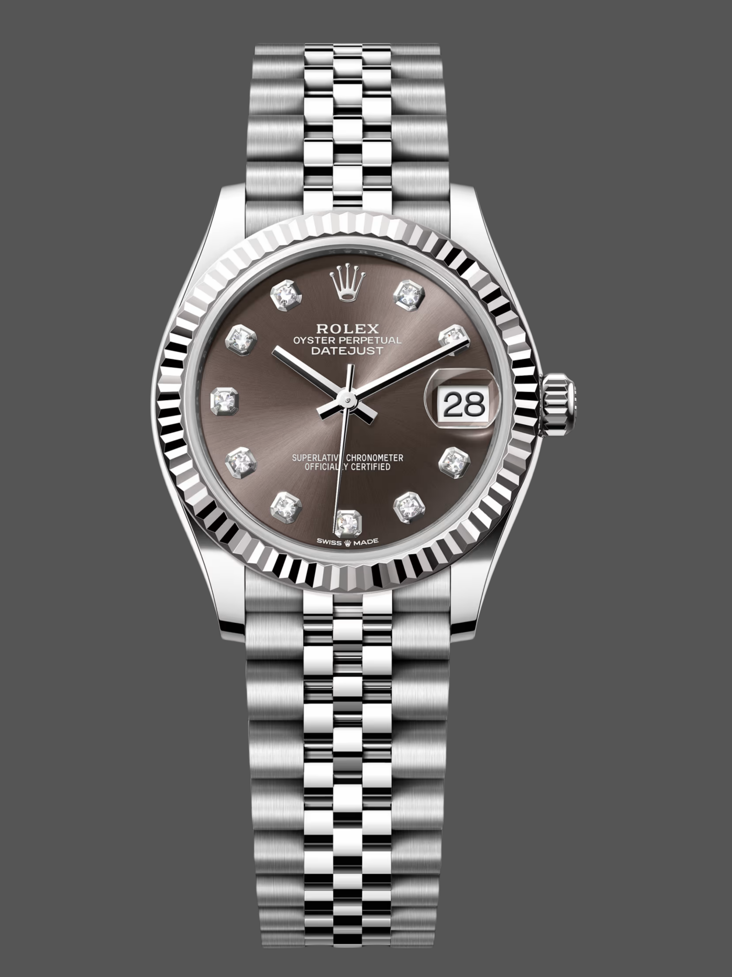 Rolex Datejust 278274 0008 Dark Grey 31mm Dial Jubilee Women's Watch