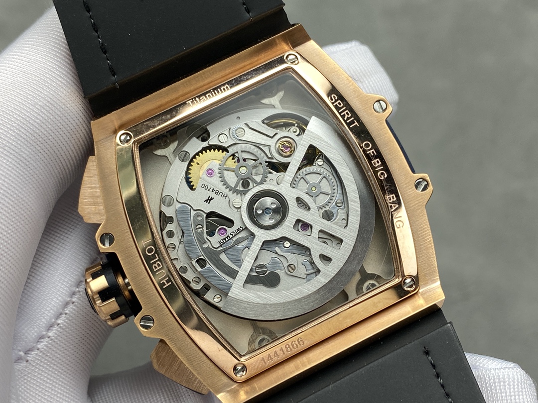 Hublot Spirit of Big Bang Chronograph King Gold Blue Leather Men's Watch 641.OX.7180.LR