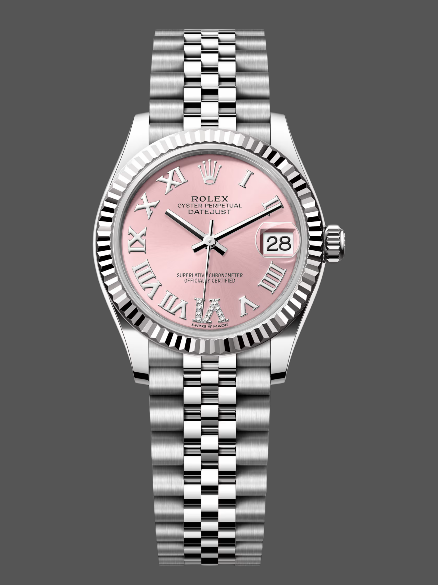 Rolex Datejust 31 Pink Dial Diamond VI 278274 0024 Women's Watch