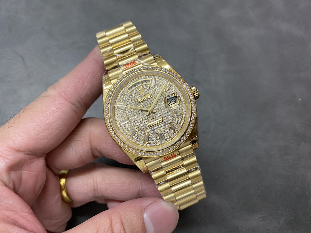 Rolex Day-Date 40 18K Yellow Gold Diamond Paved Dial Diamond m228348rbr 0037