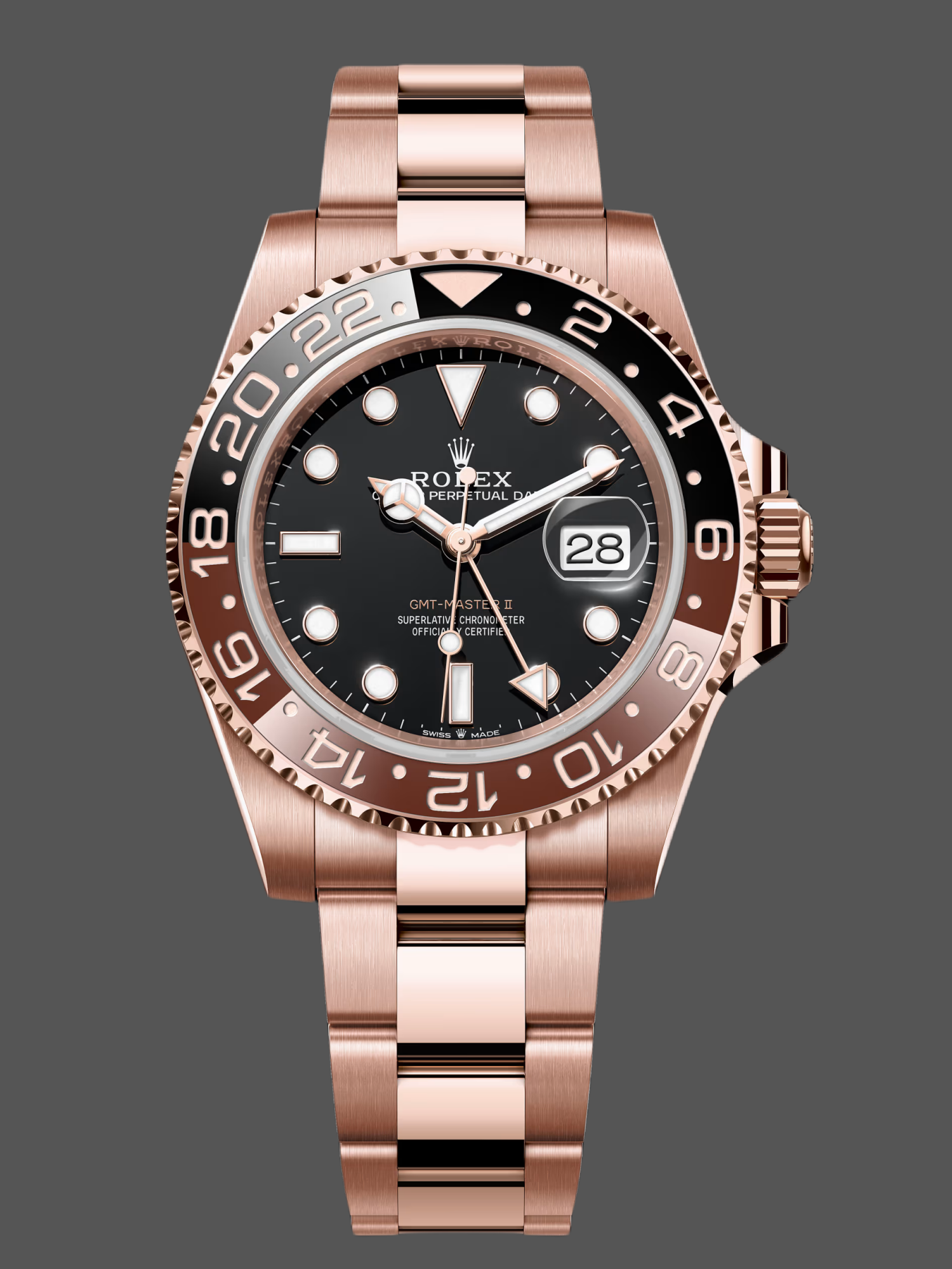 Rolex GMT-Master II 126715CHNR Black Dial Everose case 40MM Mens Replica Watch