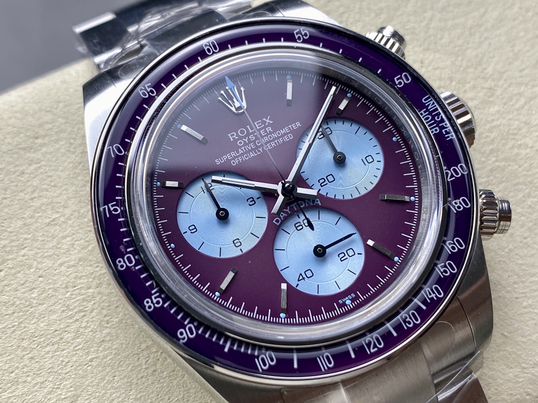 Rolex Daytona Artisans de Genève Customized 40mm Burgundy Purple dial Mens Watch