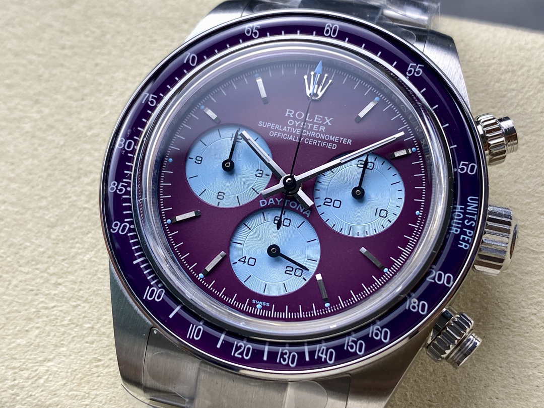 Rolex Daytona Artisans de Genève Customized 40mm Burgundy Purple dial Mens Watch