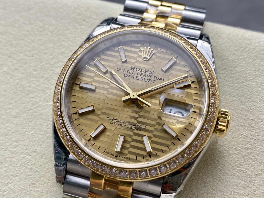 Rolex Datejust 126283RBR 0031 Champagne Fluted Motif 36mm Dial