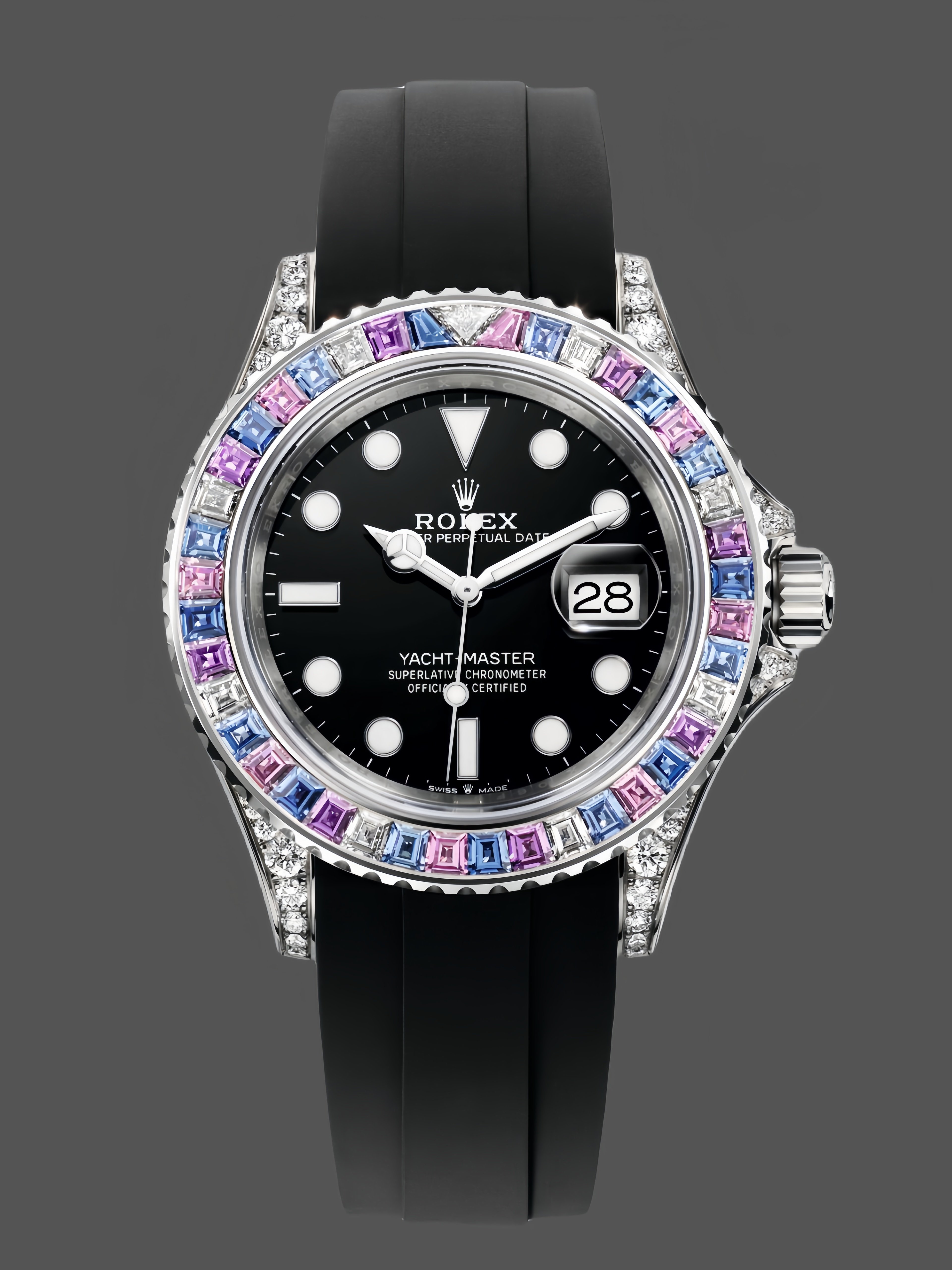 Rolex Yacht Master 40 Gem Set 126679SABR 0002 Black Dial Watch