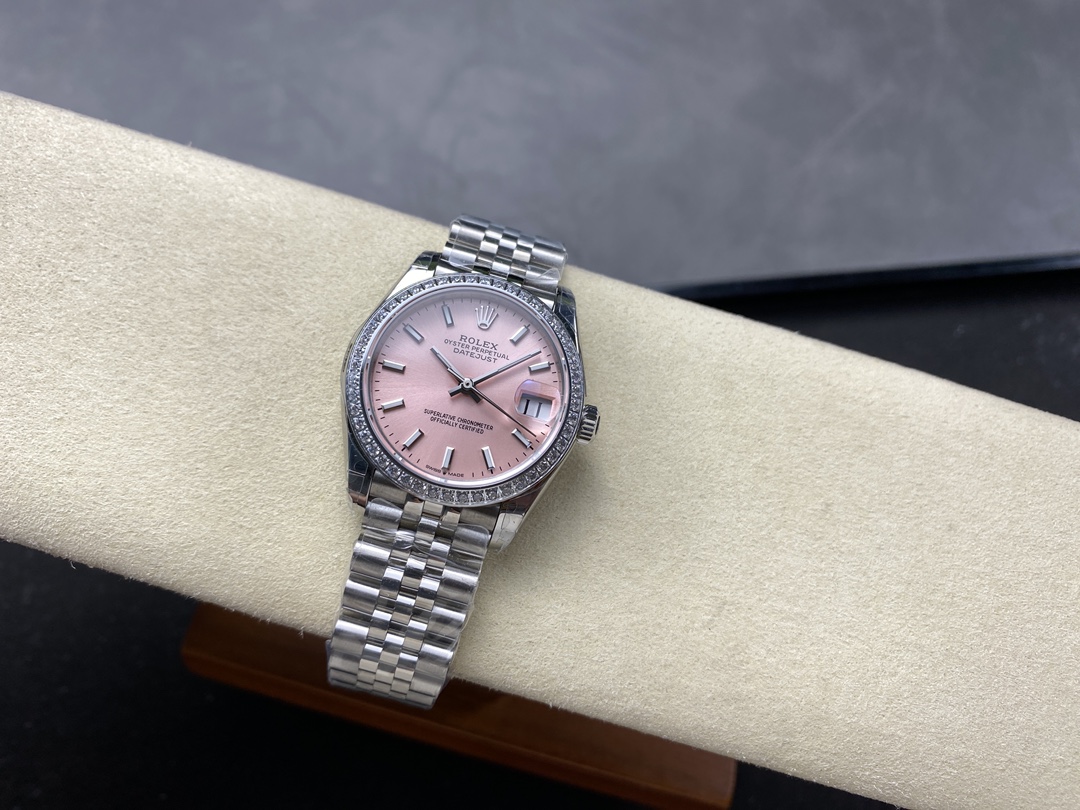 Rolex Datejust 31 White Gold Bezel Diamonds 278384RBR 0018 Women's Watch