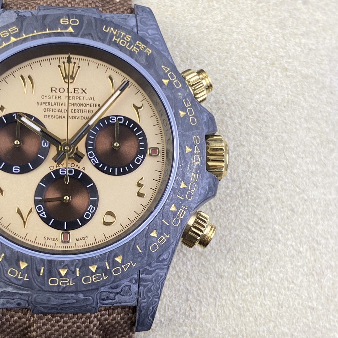 Rolex Daytona DIW Desert Eagle Arabic Carbon Fiber Customised Cream Dial 40 mm