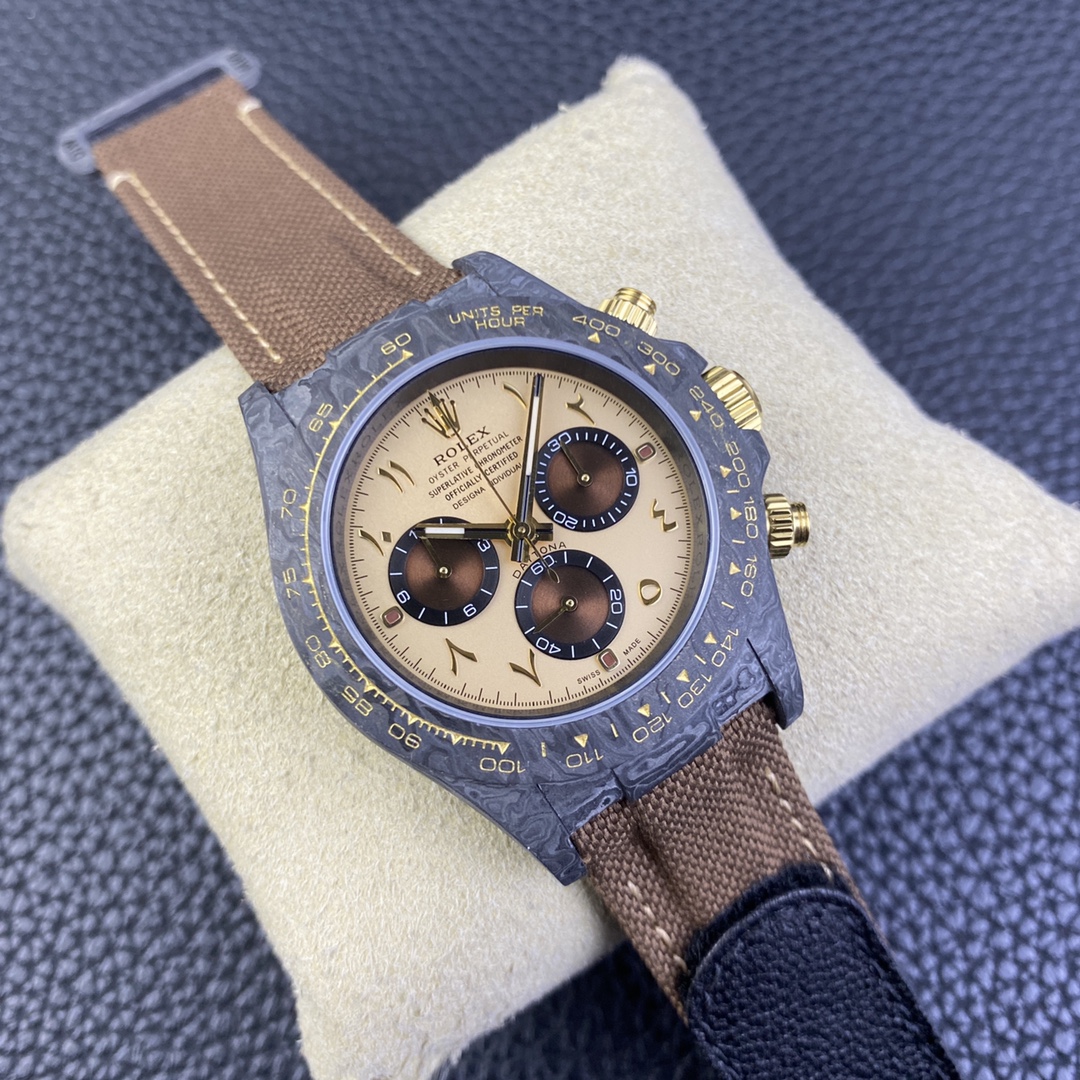 Rolex Daytona DIW Desert Eagle Arabic Carbon Fiber Customised Cream Dial 40 mm