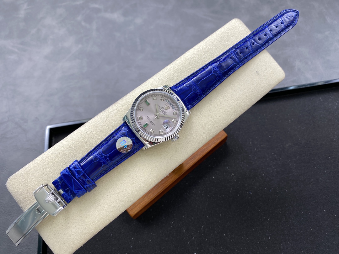 Rolex Day Date 36 White Gold Diamond Rhodium Dial 118139 0053