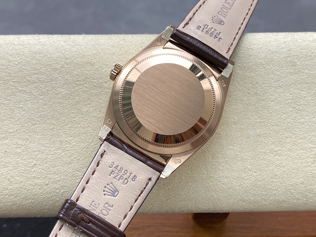 Rolex Day Date 36 Everose Diamond Chocolate 118135 0020 Watch