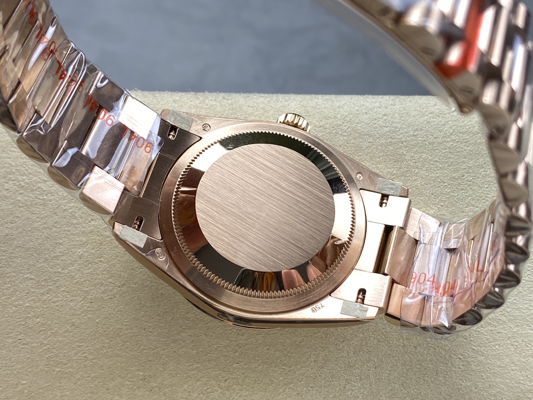 Rolex Day Date 36 Diamond Paved Dial Fluted Bezel 18K Everose gold 128235 0039 President Watch