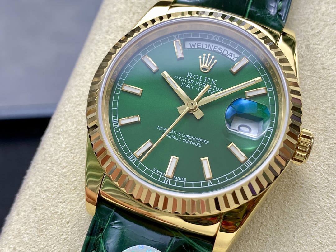 Rolex Day Date 36 Green Dial Solid 18k Yellow Gold 118138 0003