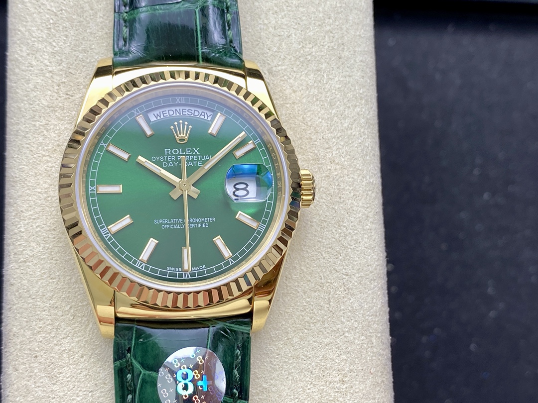 Rolex Day Date 36 Green Dial Solid 18k Yellow Gold 118138 0003