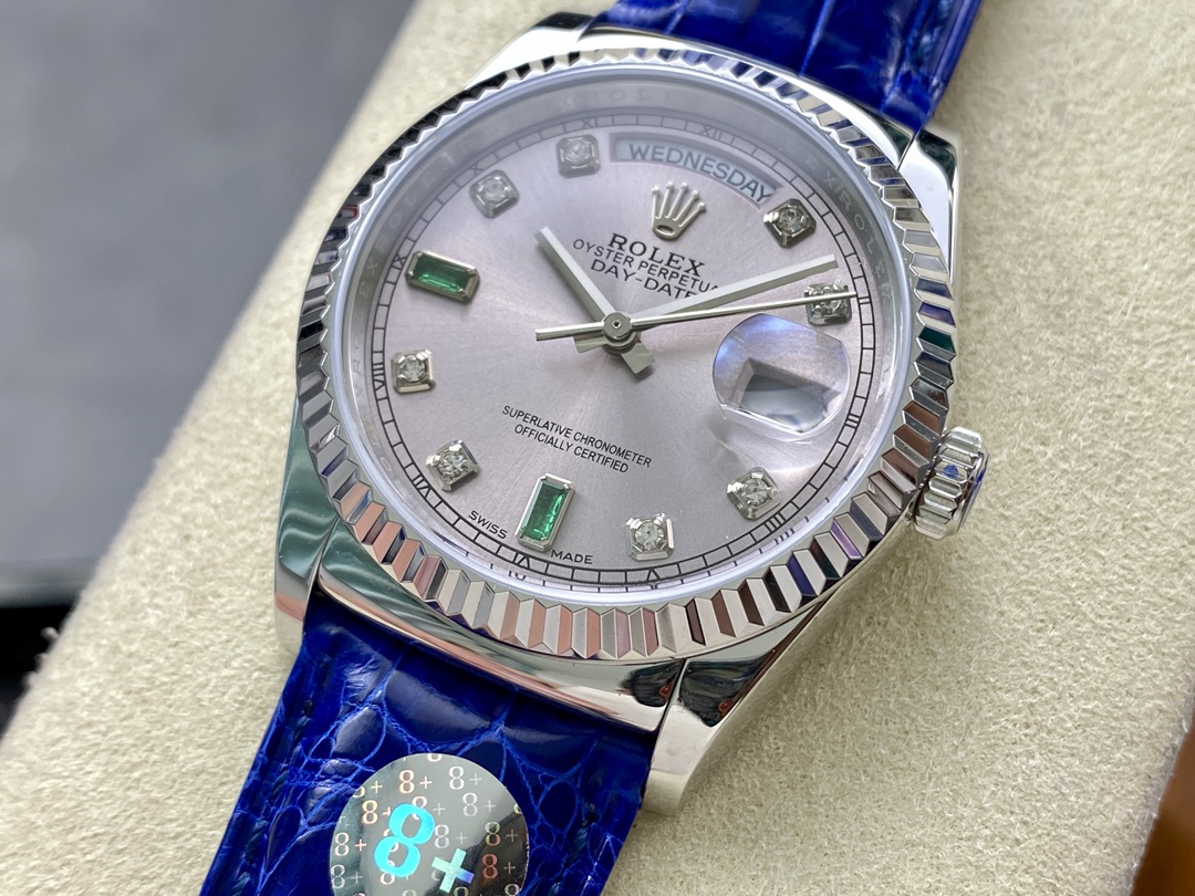 Rolex Day Date 36 White Gold Diamond Rhodium Dial 118139 0053