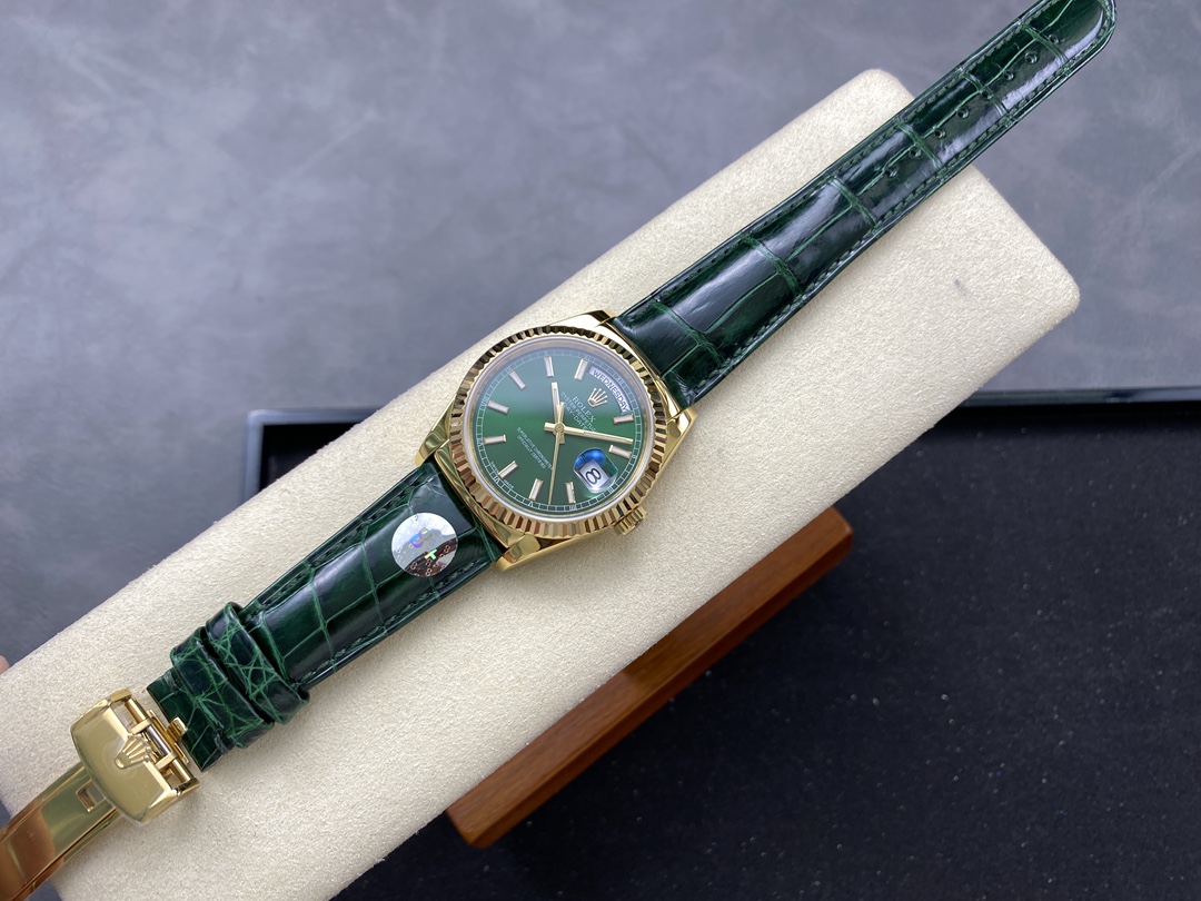 Rolex Day Date 36 Green Dial Solid 18k Yellow Gold 118138 0003