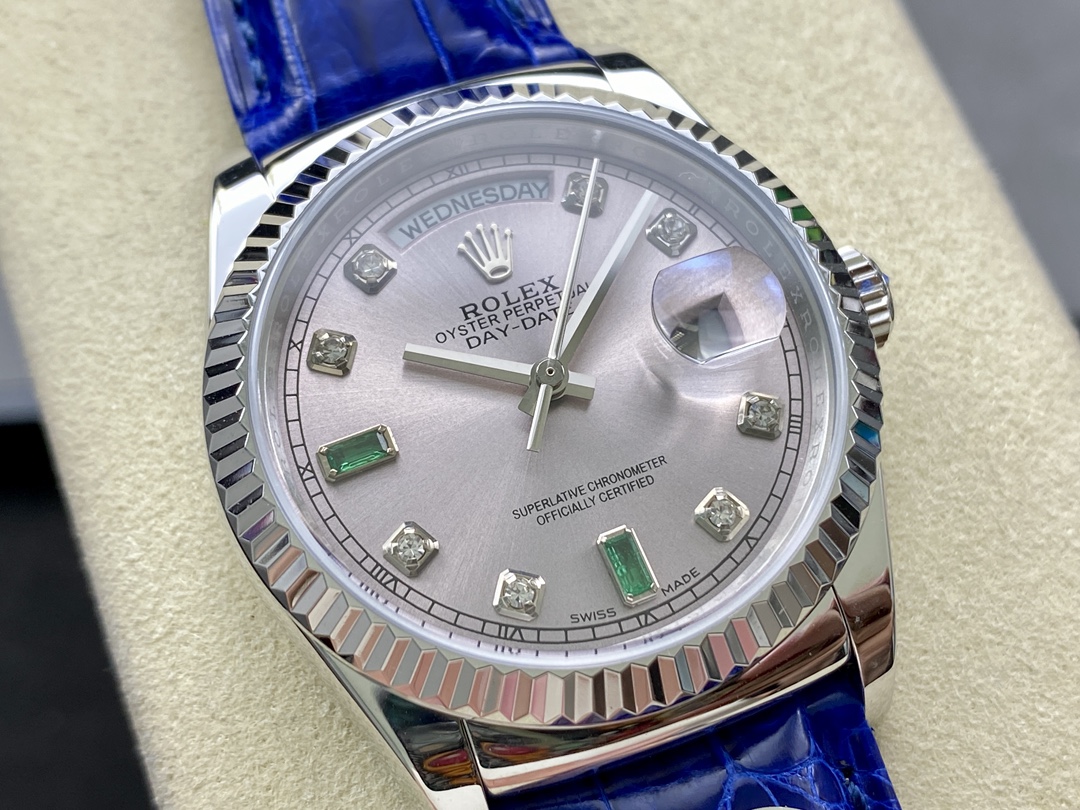 Rolex Day Date 36 White Gold Diamond Rhodium Dial 118139 0053