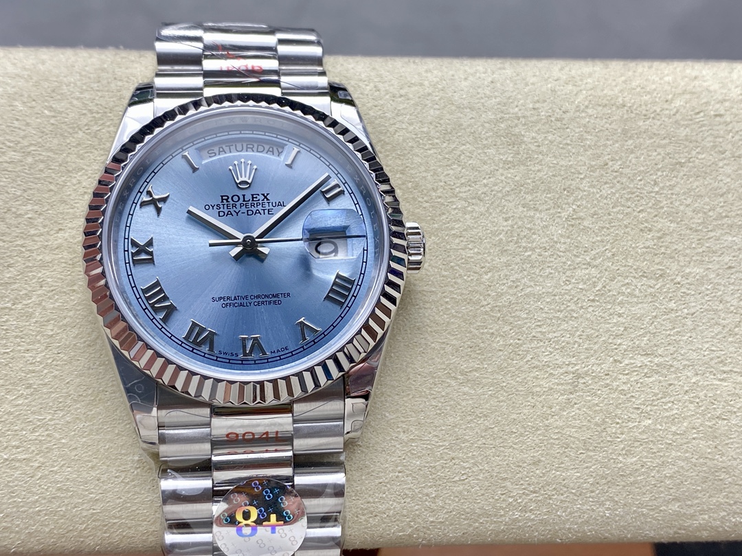 Rolex Day Date 128236 0018 Ice Blue Roman Dial