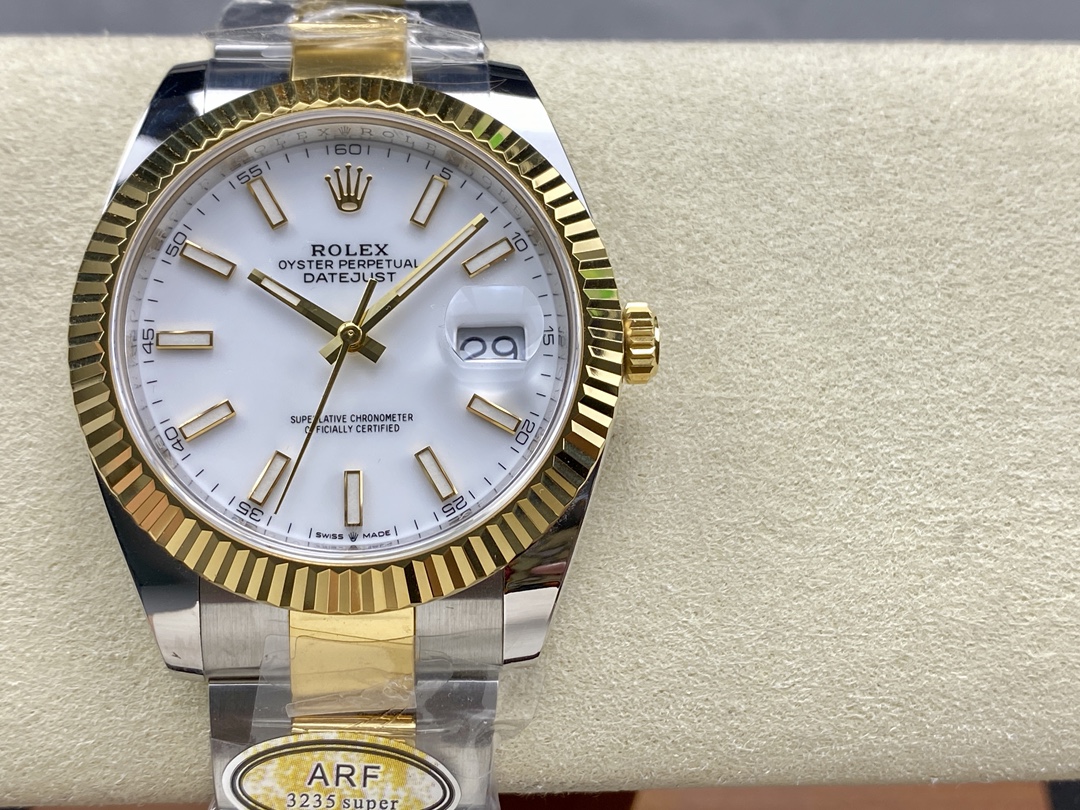 Rolex Datejust 126333 0015 White Index Oyster 41mm Two Tone Steel