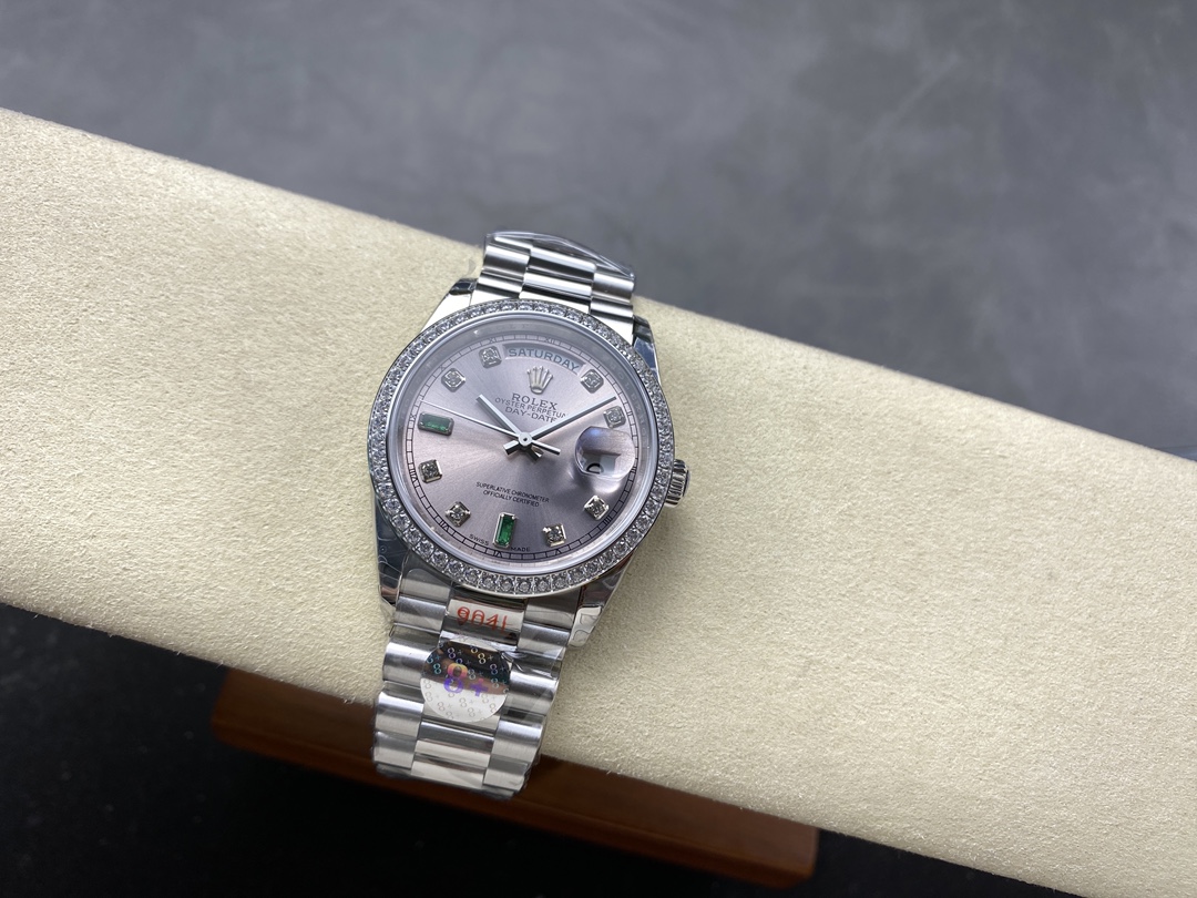Rolex Day Date 118346 Rhodium Grey Dial 36mm Unisex Replica Watch