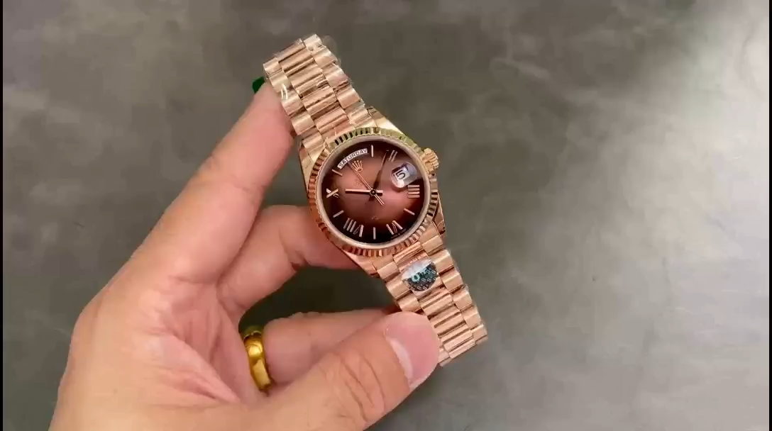 Rolex Day Date 128235 0075 Brown Ombré Roman Dial 36mm